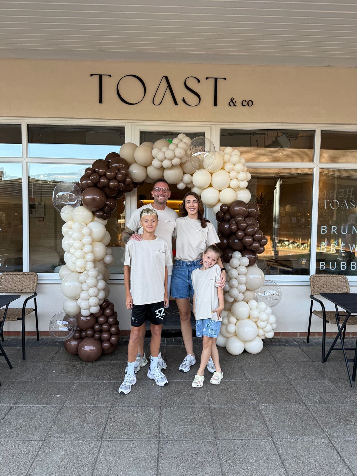 Guests outside the TOAST & Co shopfront in Allestree, Derby on opening day